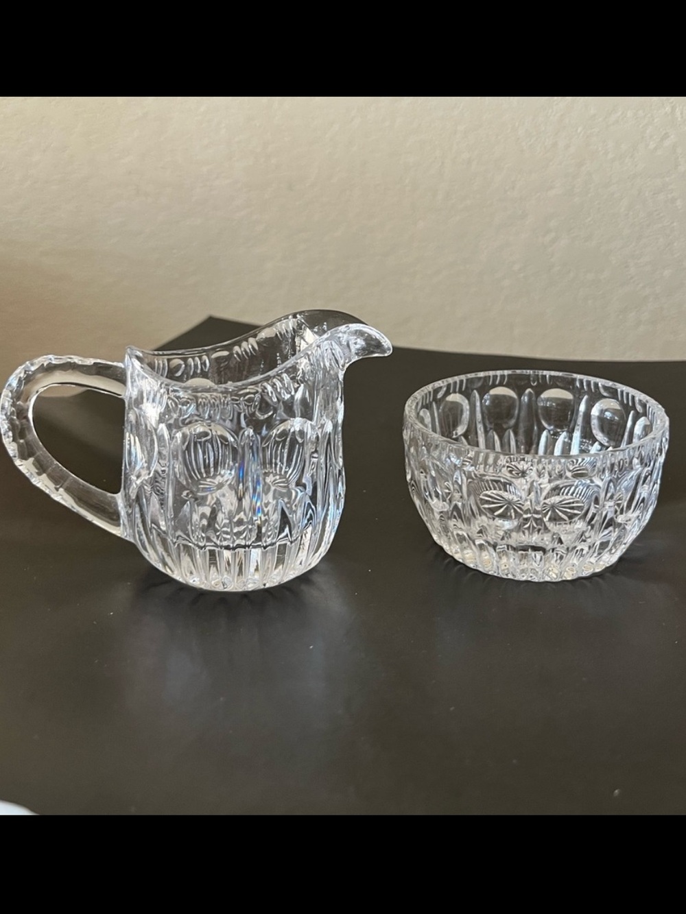 Gorham Althea Lead Crystal Creamer & Sugar Bowl Set Made in West Germany